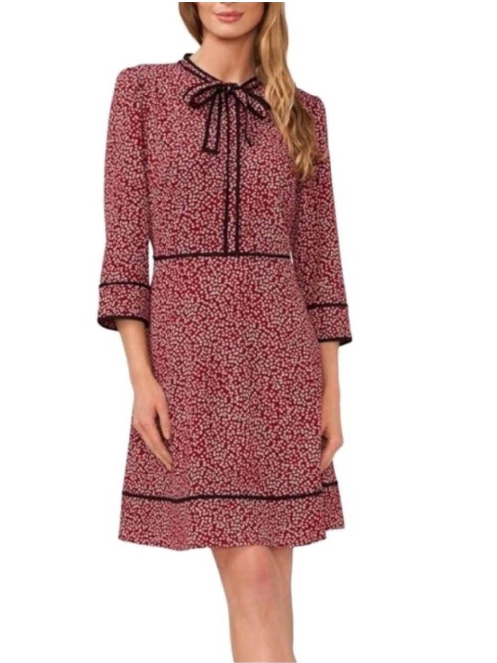 NWT CeCe Autumn Hue floral A-line dress in Mulberry Red Size 3X
